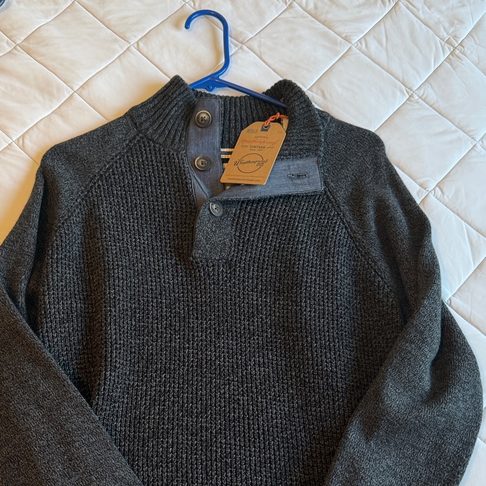 Weatherproof Men's Charcoal Zip Up Sweater